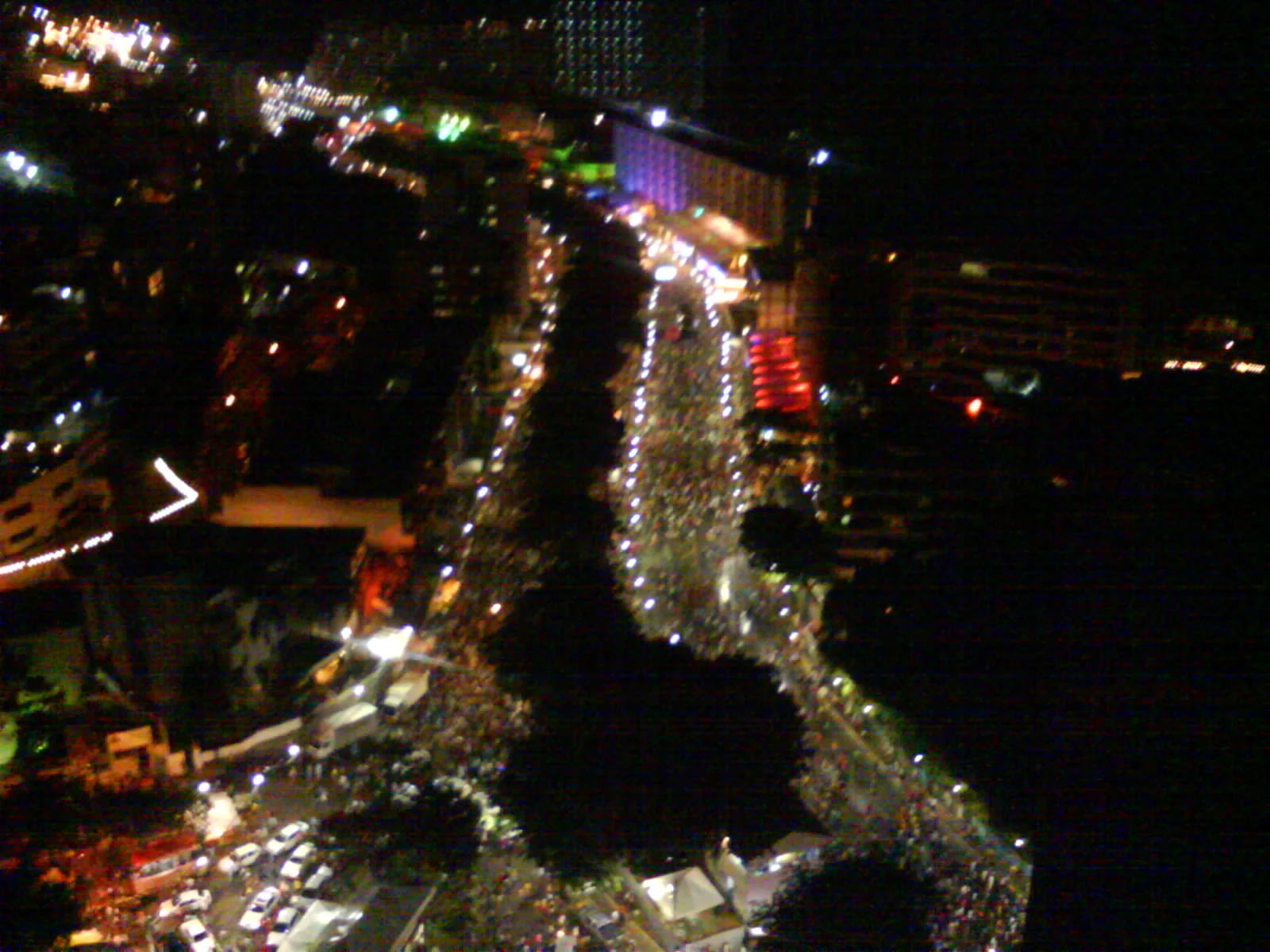 Carnival in Salvador - Aerial view from Ondina at night